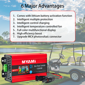 Nouvelle Tendance MYAMI 48V 60V 72V 1200W Contrôleur de Charge Solaire MPPT 12-60V 30A Entrée PV Affichage LCD <span class=keywords><strong>avec</strong></span> Connecteur PV M-C-4 - Product Image 5