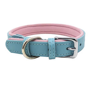 Collar de Perro de Cuero Auténtico de Lujo Mejorado con Forro de Neopreno, Nuevo Diseño Sólido y Ribete de Piel - Product Image 6