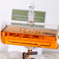 Ensemble de carafes en verre borosilicate soufflé à la main de haute qualité en forme de bateau antique pour le vin, le whisky et les spiritueux