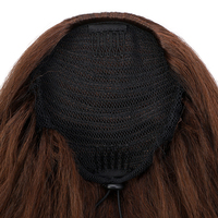Extensions de cheveux naturels afro bouclés courts de 16 pouces, queue de cheval à cordon, en fibre haute température, bouclés et ondulés, effet Yaki