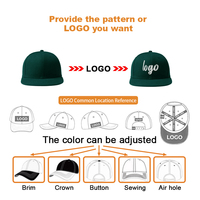 Gorra Unisex de Perfil Alto con Cierre a Presión, Logotipo Personalizado Bordado, Estilo Urbano Informal para Uso en Exteriores, para Adultos, Tela Común, Estilo Hip Hop