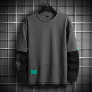 Suéter de primavera y otoño para hombre, camiseta holgada con cuello redondo, tendencia americana, moda de primavera, transpirable y cómoda, atractiva - Product Image 2