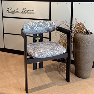 Keynes Wood Frame Dining <b>Chair</b> Floral Pattern Fabric Upholstered Armchair Factory Direct Commercial Furniture - Product Image 5