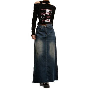 Jupe en jean pour femmes décontracté demi jupe <span class=keywords><strong>pantalon</strong></span> ample <span class=keywords><strong>taille</strong></span> haute coupe ajustée nouveau Style rétro jupe en jean ample <span class=keywords><strong>grande</strong></span> <span class=keywords><strong>taille</strong></span> - Product Image 5