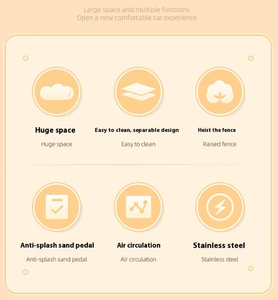 20L Plástico Interior Pet Toilet High-Edge Desodorizante Resistente à Corrosão Fácil Limpo Fechado Aço Inoxidável Caixa De Lixo De Gato - Product Image 6