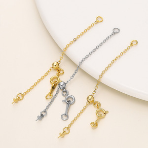 Adjustable Lobster Clasp Extension Chain Connector For <b>Bracelet</b> Making Gold Plated <b>Copper</b> Jewelry Findings - Product Image 1