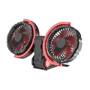 Ventilador Sem Escovas de Duas Cabeças F7202 <span class=keywords><strong>12V</strong></span>, Ventilador Elétrico para Carro, Novo Estilo, Ventilador USB de 6 Polegadas <span class=keywords><strong>12V</strong></span> 24V para Veículos e Desktop - Product Image 1