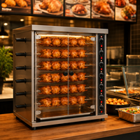 Four à rôtir électrique rotatif pour poulet entier, idéal pour les buffets d'hôtel (6 broches)
