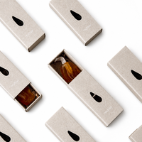 Boîte d'échantillons personnalisée en papier kraft recyclé avec fenêtre en forme de larme, emballage pour barre solide ambrée, manchon coulissant écologique OEM