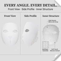 Masque LED en silicone 4D avec sangles de tête réglables, lumière multicolore, équipement de soin de la peau, fabricant