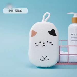 Esponja de Baño Ovalada de Estilo Moderno con Forma de Dibujos Animados, Suave y Espumosa para Limpiar al Bebé, Esponja de Baño de Algodón para Frotar la Piel del Bebé - Product Image 4