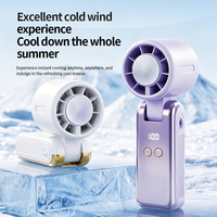 Ventilador de Mano Portátil con Enfriamiento por Hielo, Ventilador Turbo Personal de Alta Velocidad, Mini Ventiladores de Mano Recargables para Viajes, Regalos para Mujeres y Hombres