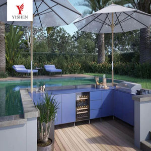 Cuisine d'extérieur modulaire en acier inoxydable Bbq pour grill four à <span class=keywords><strong>pizza</strong></span> ensemble de meubles de jardin Cuisine îlot complet avec évier - Product Image 5