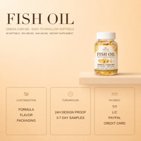 Gélules d'huile de poisson Oméga 3, faciles à avaler, complément alimentaire, 60 unités pour adultes, favorise le bien-être nutritionnel quotidien