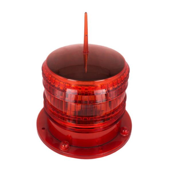 Solar-Powered LED Flashing Beacon for Crane Tower Obstruction and Aviation Navigation Warning Light