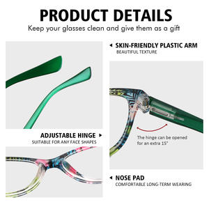 Commercio all'ingrosso colorato Cat Eye Read Glass OEM Logo personalizzato Designer Cat Eye Ladies Women occhiali da lettura Anti luce blu con imballaggio - Product Image 4