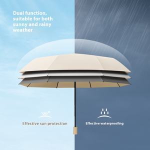 Color Glue 8-Bone a prueba de viento mango de madera maciza Simple para hombres y mujeres paraguas de protección solar de tres pliegues pequeña sombrilla fresca para el día a día - Product Image 4