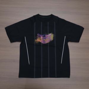 เสื้อยืดลำลองลายทางผู้ชายขายส่ง พิมพ์โลโก้ตามสั่ง ระบายอากาศได้ดี เสื้อฤดูร้อนสำหรับผู้ชาย - Product Image 3