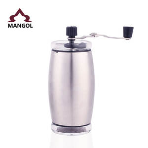 Moulin à café manuel en acier inoxydable, Mini cafetière portable à manivelle pour la maison et le bureau, argenté WJL 731A - Product Image 4