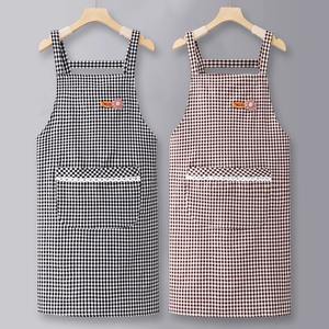 Delantal de algodón marrón para chef o peluquero con bolsillos - Product Image 2