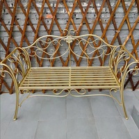 Stilvolle Schmiedeeisen-Sofa-Doppelbank für Park, Garten, Balkon, Terrasse, Lounge-Stuhl im amerikanischen Landhausstil, zerlegbar