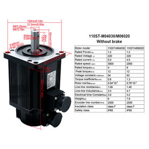 HLTNC 110ST-M04030 220V 1.2KW 4 NM 3000RPM AC Servomotor 1.2KW CNC Servomotor Kit - Product Image 6