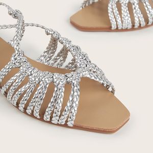 Women's Summer Plus Size Ladies <b>Flat</b> Square Toe Open Toe <b>Sandals</b> New Fashionable Slip on Daily Outfit All-Match <b>Sandals</b> Shoes - Product Image 4