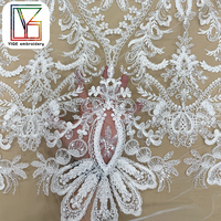 Tissu de dentelle française de luxe avec sequins, dentelle guipure, dentelle perlée, dentelle florale, dentelle à paillettes pour robes de mariée pour femmes