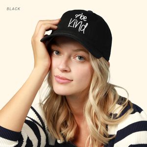 Gorra de béisbol bordada Be Kind, gorra unisex de sarga de algodón, sombrero de moda para mujer - Product Image 4