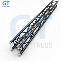Truss d'éclairage professionnel en aluminium noir coloré à assemblage rapide, avec système de raccordement par tige, pour la production audiovisuelle de concerts