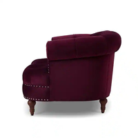 Canapé américain léger de luxe en tissu de velours Boucle incurvée Rétro Salon Fauteuil design