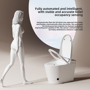 WC Intelligente in <span class=keywords><strong>Porcellana</strong></span> da Pavimento 110V con Telecomando Incluso, Sedile Riscaldato, Pulizia Automatica, <span class=keywords><strong>Set</strong></span> <span class=keywords><strong>Bagno</strong></span> - Product Image 4