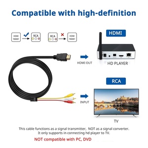 Cao Cấp 1.5M Vàng-Mạ <span class=keywords><strong>HDMI</strong></span> Để 3 RCA <span class=keywords><strong>AV</strong></span> Cáp Chuyển Đổi 1080P Tín Hiệu Chuyển <span class=keywords><strong>HDMI</strong></span> Để RCA Adapter Dây Cho HDTV DVD Máy Nghe Nhạc - Product Image 5