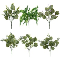 Tanaman Hijau Artificial Berkualitas Tinggi Dekorasi Rumah Pot Bunga Baby's Breath Eucalyptus Artificial 10-30cm