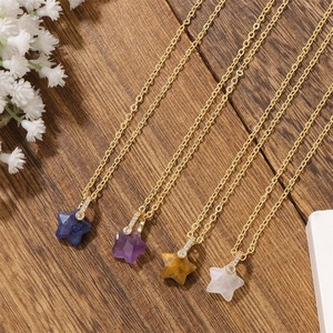 <span class=keywords><strong>Collana</strong></span> <span class=keywords><strong>con</strong></span> Pendente a Stella in Ametista Stile Bohemien <span class=keywords><strong>con</strong></span> Catena a Y Minimalista in Acciaio Inossidabile, Gioiello <span class=keywords><strong>con</strong></span> Cristallo Naturale Curativo <span class=keywords><strong>e</strong></span> Anelli a O - Product Image 1