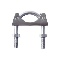 Haute qualité 5 "avec écrous de blocage M8 Collier de silencieux d'échappement à boulon en U de style selle pour connexion de tuyau