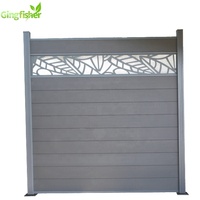 Clôtures de jardin Panneaux de clôture horizontaux en bois composite et plastique Cadre WPC de 6 pieds de hauteur pour la cour