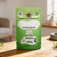 Sachet Doypack Personnalisé Mat avec Fenêtre Transparente et Fermeture Zip Refermable pour Gelée, Gélatine, Friandises pour Chiens, Bœuf, Spiruline, Snacks pour Animaux
