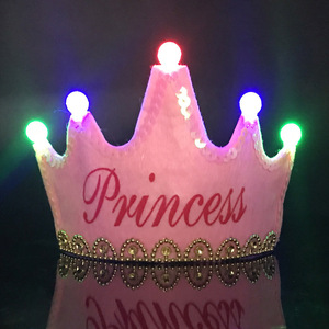 Corona LED de Feliz Cumpleaños para Princesa, Diadema Luminosa, Decoraciones de Año Nuevo y Navidad, Sombrero de <span class=keywords><strong>Pascua</strong></span> en 5 Colores para Niños y Niñas - Product Image 1