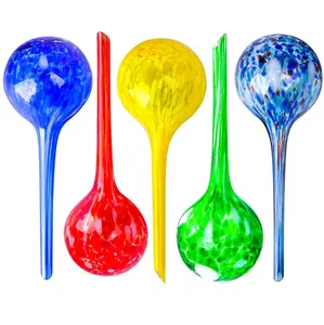 Multicolored Handblown Colorful Automatic Glass Watering Bulbs Decorative Garden Drip Ball Set Plant Irrigation