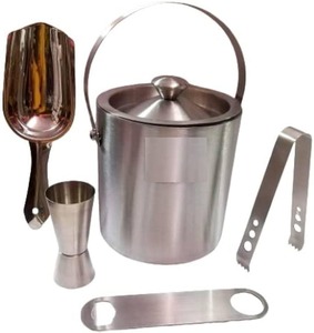 Enfriador de Bebidas de Calidad Premium, Cubo de Hielo Metálico con Asas Laterales para Facilitar el Transporte, Disponible al Mejor Precio del Mercado - Product Image 1