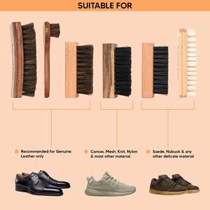 Kit de brosses à chaussures, ensemble de 6, pour cuir, daim, nubuck et baskets, nettoyage complet des chaussures, polissage, lustrage et entretien du cuir - Product Image 3