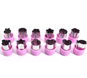 Forma Taglierina di verdure Set 12pcs Mini Torta di Frutta E Cookie Cutter Stamp Muffa Con Coperchio In Plastica Per Proteggere La Mano pasta del gioco Cutter - Product Image 6