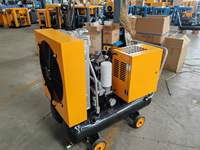 Compresseur d'air industriel mobile miniature de 10 CV, lubrifié, à vis, refroidi par air, avec réservoir
