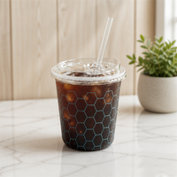 Gobelets jetables OEM de 90 mm pour boissons froides, tequila, whisky, vodka, en plastique PP, avec logo personnalisé, transparents, avec couvercle