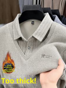 メンズスリムフィット長袖ポロカラーTシャツ春と秋のカジュアルゴルフ用ストリートウェア - Product Image 5