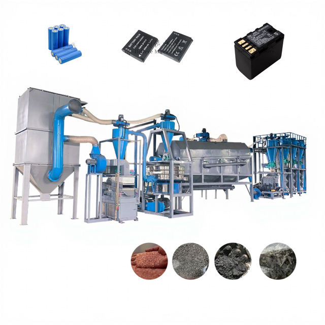 Small Lithium Ion Battery Recycling Plant Scrap Shredder with Engine High Efficiency 500-1500kg/h Capacity