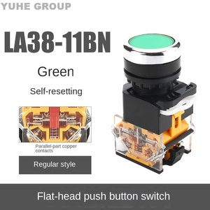 Interrupteur à bouton-poussoir YHBS-38-11BN 22mm, anneau lumineux, IP65, 24V, autobloquant, point argenté, 1NO1NC, 5A, ABS, bouton d'urgence - Product Image 6