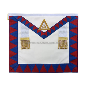 Delantal Masónico del Capítulo Arco Real, Delantal de Piel de Cordero Bordado a Mano con Hilos de Oro, Adorno Masónico 3D Personalizado Cosido, Fabricante de Regalia Masónica - Product Image 3