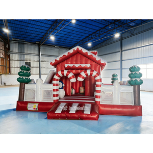 Casa Inflable Comercial de Navidad, Casa Gigante de Jengibre, Casa Inflable para Niños con Tobogán de Muñeco de Nieve para Fiestas y Eventos - Product Image 1